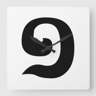 Relógio Quadrado Língua Khmer do Cambojano Número 1 / Um / ១ (M