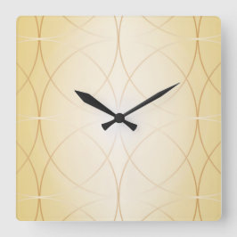 Relógio Quadrado linhas de ouro