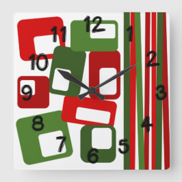Relógio Quadrado Linhas e Retângulos