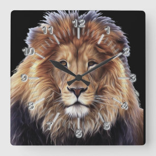 Relógio Quadrado Lion Large Clock