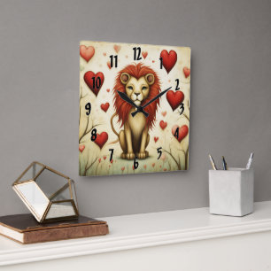 Relógio Quadrado Lion Love 2