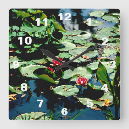 Relógio Quadrado Lírios de água
