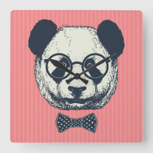 Relógio Quadrado Listras da panda