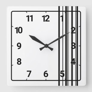 Relógio Quadrado Listras pretas