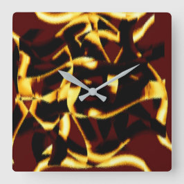 Relógio Quadrado Listras torcidas queimadas amarelas parecem veloze