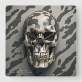 Relógio Quadrado LITE EXISTENCIAL Memento Mori Camo Skull