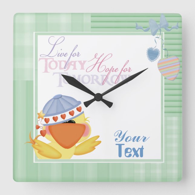 Relógio Quadrado Live For Today Wall Clock (Frente)