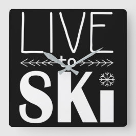 Relógio Quadrado Live to Ski clock