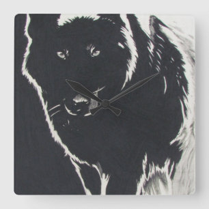 Relógio Quadrado Lobo da sombra