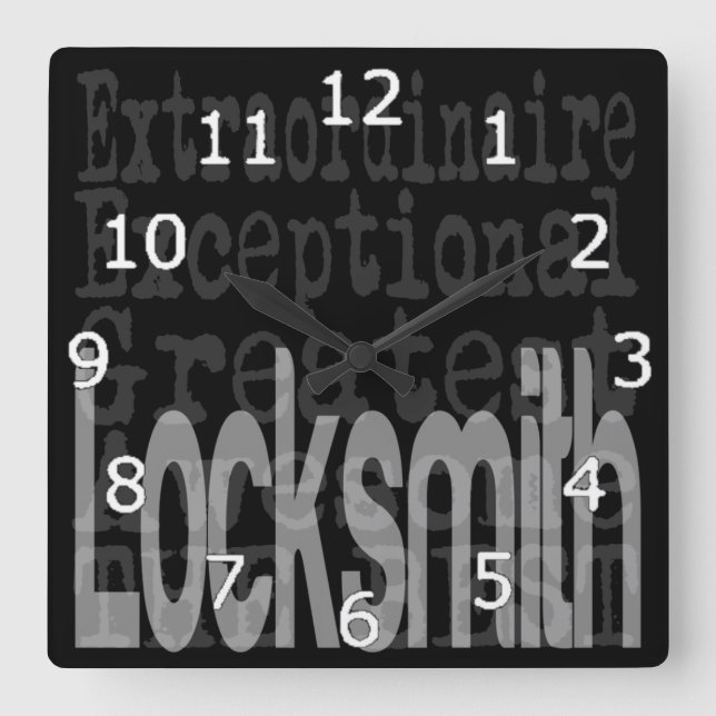 Relógio Quadrado Locksmith Extraordinaire (Frente)