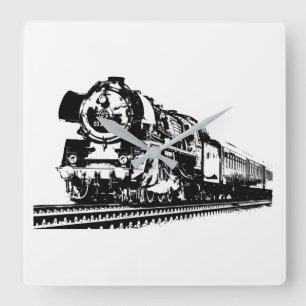 Relógio Quadrado Locomotive Silhouette