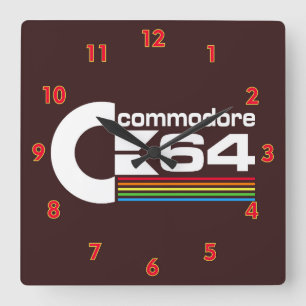 Relógio Quadrado Logotipo do computador Computador C64 com Comodoro