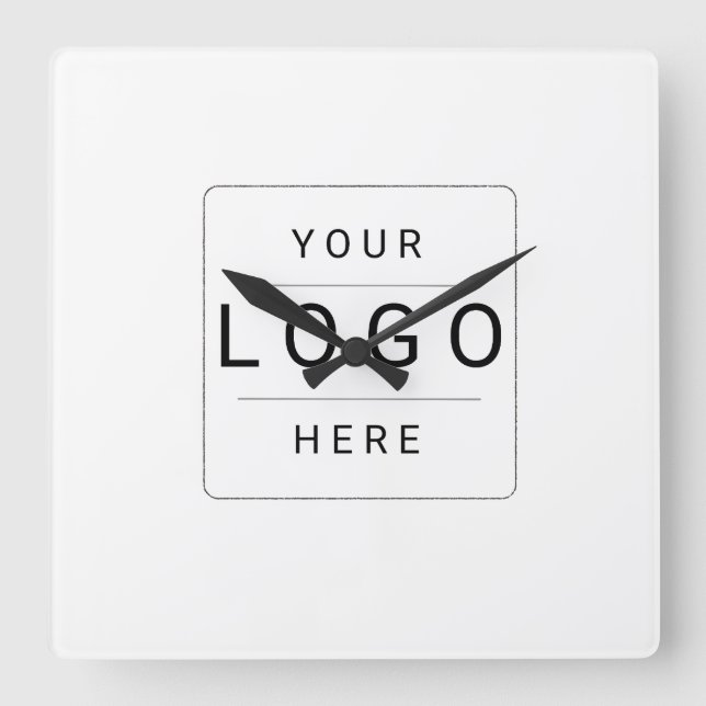 Relógio Quadrado Logotipo Personalizado (Frente)