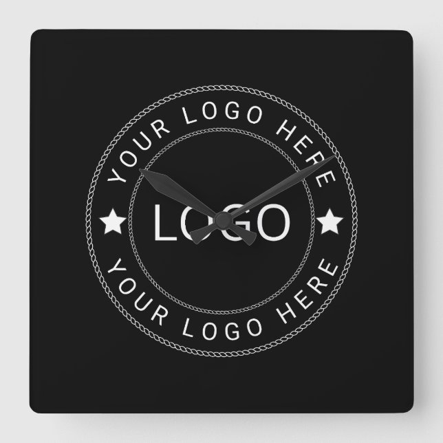 Relógio Quadrado Logotipo Personalizado (Frente)