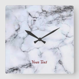 Relógio Quadrado Logotipo personalizado simples e elegante aqui era