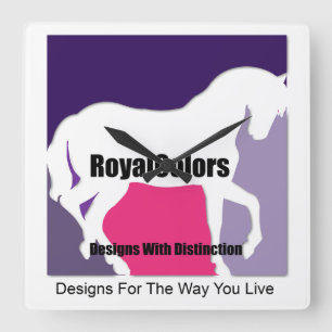 Relógio Quadrado Logotipo RoyalColors