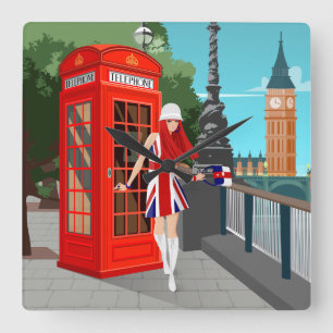 Relógio Quadrado London Calling