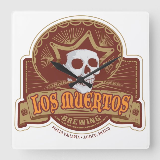 Relógio Quadrado Los Muertos Clock (Frente)