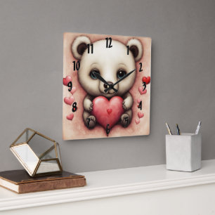 Relógio Quadrado Love Bear 2