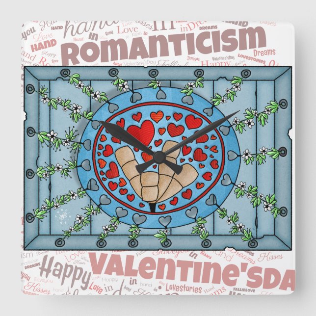 Relógio Quadrado Love - Deaf (Frente)