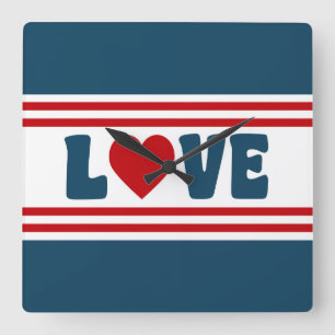 Relógio Quadrado Love design