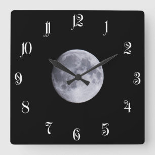 Relógio Quadrado Lua Cheio