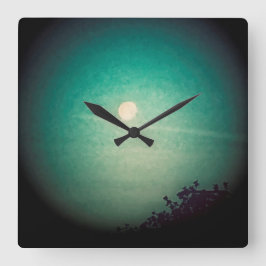 Relógio Quadrado Lua de Spotlit