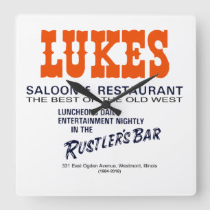 Relógio Quadrado Lukes Saloon e Restaurant, Westmont, IL