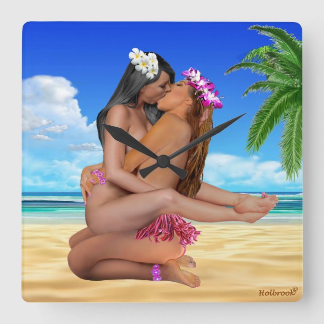 RELÓGIO QUADRADO LUTA DO BEIJO (Frente)