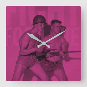 Relógio Quadrado Luta Por Gay De Amor