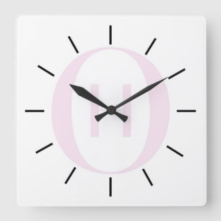 Relógio Quadrado Luxury Monogram Initial Wall Clock