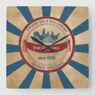 Relógio Quadrado Luz do sol do design do saco da alimentação de