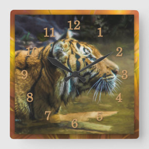Relógio Quadrado LUZ e PAZ do Tigre