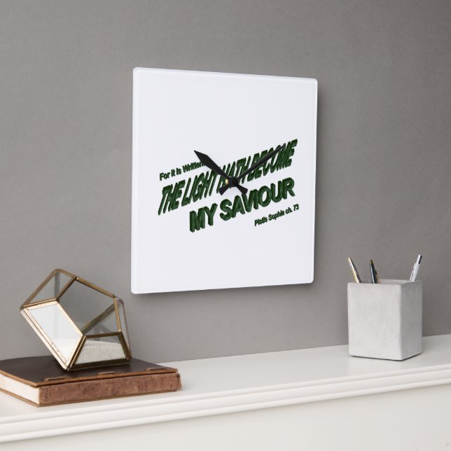 Relógio Quadrado Luz Hath Torna-Se Meu Salvador - Verde (Escritório)