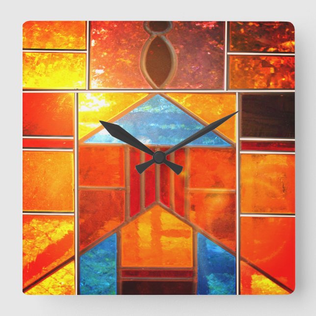 Relógio Quadrado Luz mágica que sai das janelas (Frente)