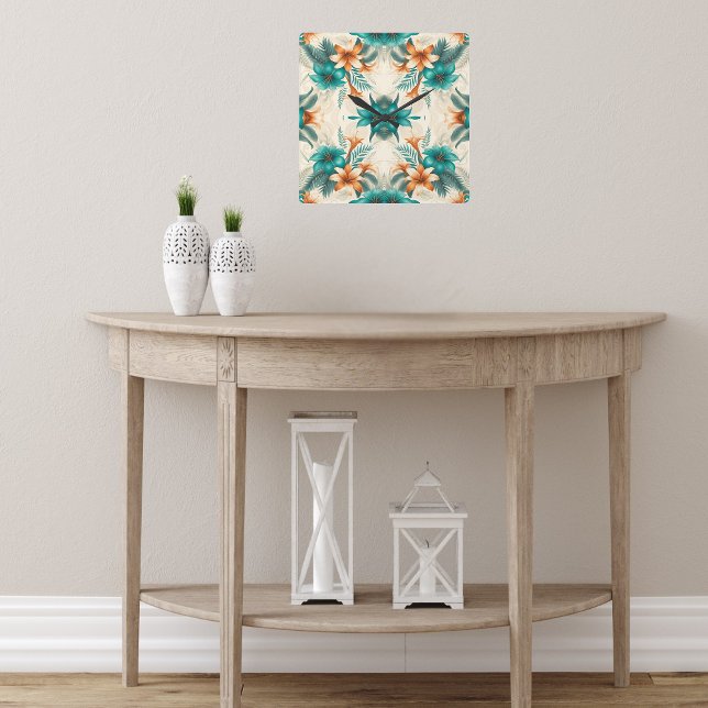 Relógio Quadrado Luz tropical (Criador carregado)