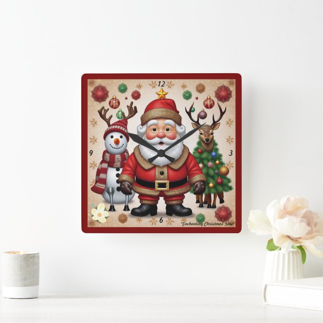 Relógio Quadrado Luzes do Ouro (Lar)