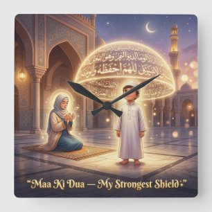 Relógio Quadrado Maa Ki Dua Domínio de Proteção   Dia das Mães Islâ