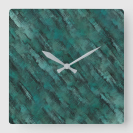 Relógio Quadrado Maçã ciana mal feita