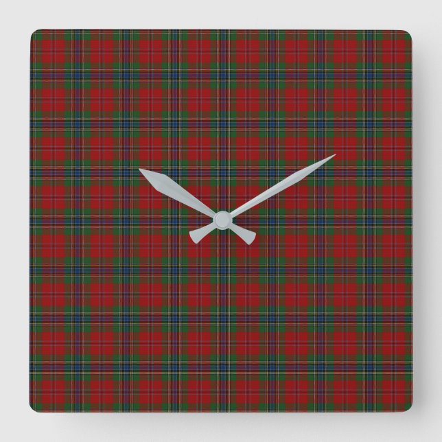 Relógio Quadrado Maclean Tartan Scottish Modern MacLean do Duart (Frente)