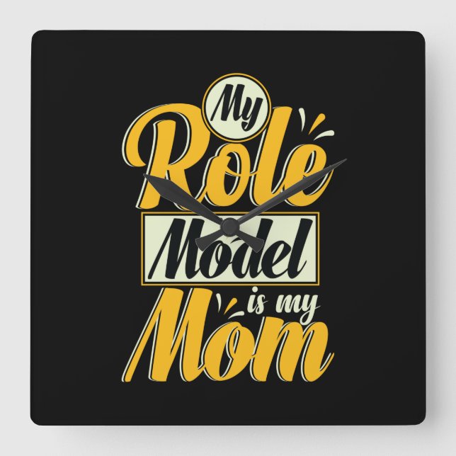 Relógio Quadrado Mãe Dando Meu Modelo De Papel É Minha Mãe (Frente)