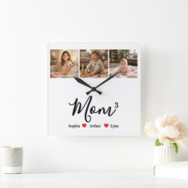 Relógio Quadrado Mãe Minimalista Moderna Lembrança Personalizada co