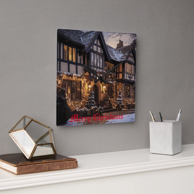 Relógio Quadrado Magia do Natal Russo (Escritório)