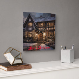 Relógio Quadrado Magia do Natal Russo