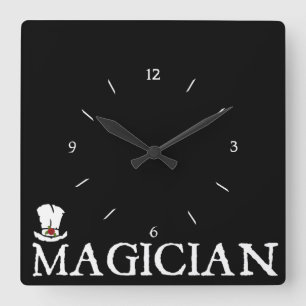 Relógio Quadrado Magician and Hat