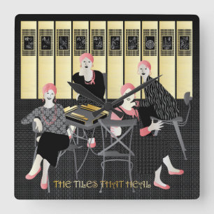 Relógio Quadrado Mah Jongg Os Azulejos Que Curam