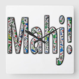 Relógio Quadrado Mahjong Square Clock - Mahj!