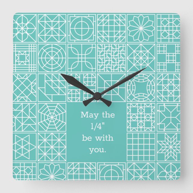 Relógio Quadrado Maio o "quarto" seja com você citações da edredão (Frente)