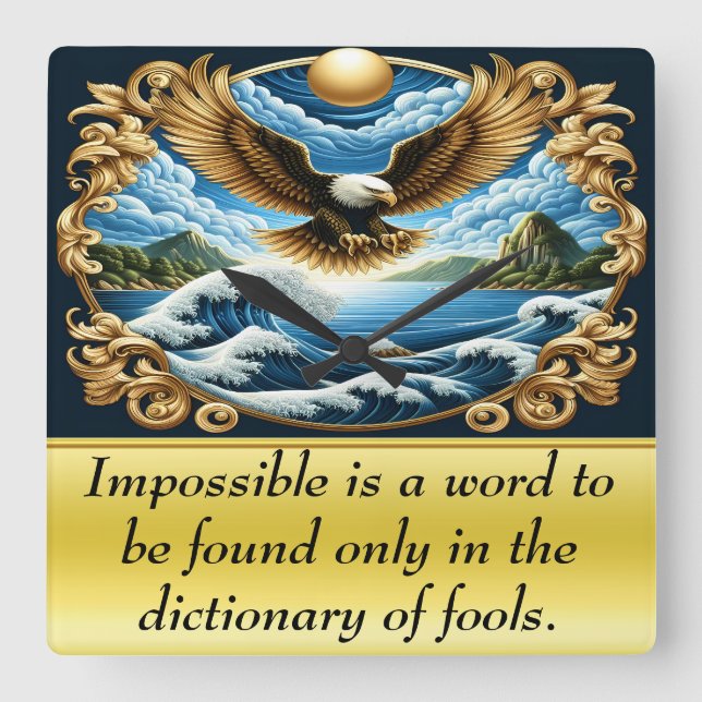 Relógio Quadrado Majestésica Águia Soaring Gracefully (Frente)