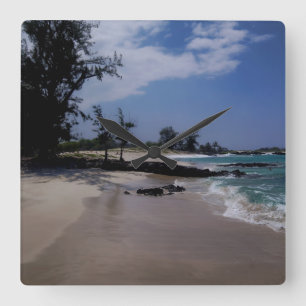Relógio Quadrado Makalawena Beach